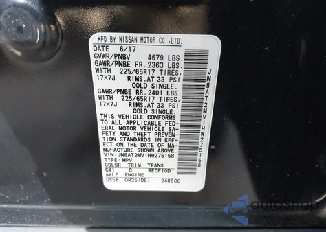 2017 Nissan Rogue S from USA, damaged, VIN JN8AT2MV1HW275158